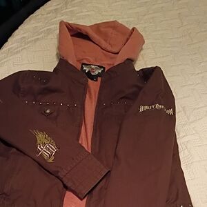 Harley-Davidson Brown Jacket with Pink Lining
